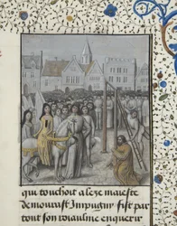 Ms 659 fol.78r Henrettelsen af Guillaume Hugonet