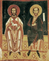 Ret detalje med repræsentationen af St. Paul og St. Johannes Døberen