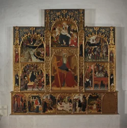 Retabel med scener fra Sankt Andreas liv, ca. 1420-30.