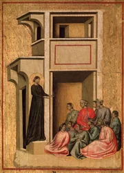 Sankt Cecilia og historien om hendes liv Detalje: Sankt Cecilia omvendende soldater - altertavle, ca. 1290-1320