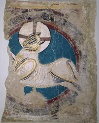 Apokalyptisk lam (fra Sant Climent de Tauell) - Master of Tahull (Master of Sant Climent de Tauell) (aktivt 1100-tal) - ca 1123 - Fresco - 146x113 - Museu Nacional d