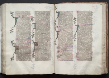 The Gotha Missal: Fol. 100v, tekst, ca. 1375.