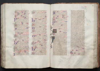 The Gotha Missal: Fol. 106v, tekst, ca. 1375.