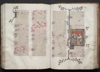 The Gotha Missal: Fol. 108r, Præsentationen i templet, ca. 1375.