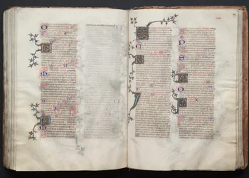 The Gotha Missal: Fol. 128v, tekst, ca. 1375.