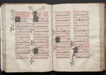 The Gotha Missal: Fol. 57v, tekst, ca. 1375.