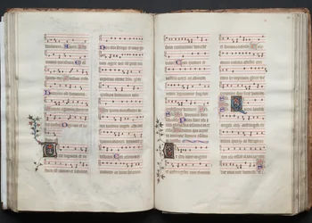 The Gotha Missal: Fol. 61v, tekst, ca. 1375.