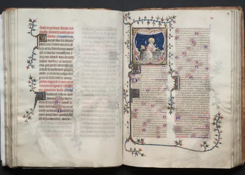 The Gotha Missal: Fol. 69r, Opstandelsen, ca. 1375.