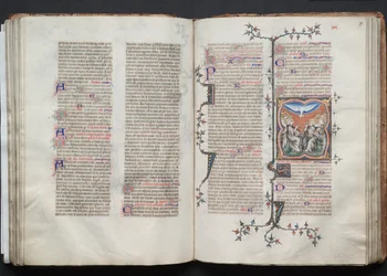 The Gotha Missal: Fol 79r, Pinsen, ca. 1375.