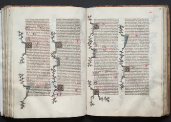 The Gotha Missal: Fol. 90v, tekst, ca. 1375.