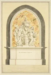 Tomb of Mrs. Elizabeth Draper, død 1835, i Bristol Cathedral (akvarel på papir)