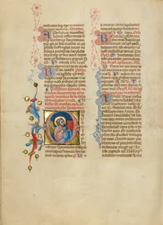 Initial O: Matthæusenglen holder sit evangelium op