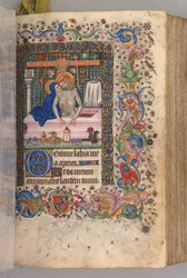 Timer for Karl den Adelige, konge af Navarra 1361-1425: fol. 128r, Sorgens Mand, ca. 1405.
