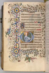 Timer for Karl den Adelige, konge af Navarra 1361-1425, fol. 299v, St. Agnes, ca. 1405.