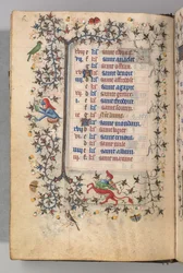 Timer for Karl den Adelige, konge af Navarra 1361-1425: fol. 3v, marts, ca. 1405.