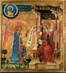 Bebudelse (tempera på træ)