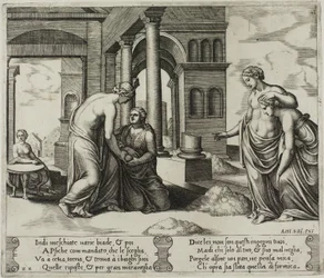 Venus beordrer Psyche til at sortere en kornbunke