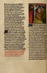Miniature viser Nero, der ser Senecas håndled blive skåret i hans bad fra 