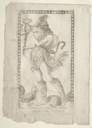 Mercury from the Tarocchi, serie A: Firmaments of the Universe, #42, før 1467.