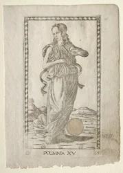 Polyhymnia heroiske salmer fra Tarocchi-serien D..., før 1467.