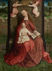Madonna Crowned by Angels (olie på panel)