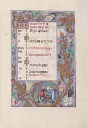 Dronning Isabella den Katolskes timer, dronning af Spanien:  Fol. 13r, december