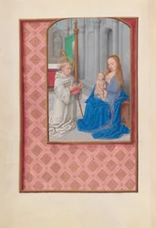 Hours of Dronning Isabella den Katolik, Dronning af Spanien: Fol. 267v, Vision af St. Bernard, ca. 1500.