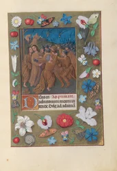 Dronning Isabella den Katolskes tidebog, dronning af Spanien: fol. 61r, Judaskysset, ca. 1500