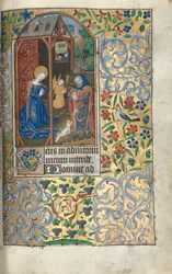 Tidebog (brug af Rouen): bl. 56r, Tilbedelse med hyrder/Nativitet