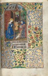Timebog Brug af Rouen: fol. 56 r, Tilbedelse med Hyrder Fødsel, ca. 1470.