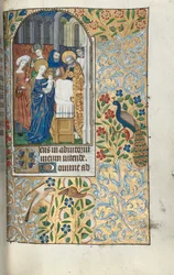 Timebog Brug af Rouen: fol. 67r, Præsentation af Kristusbarnet i templet, ca. 1470.