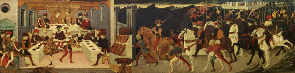 Historien om Alatiel, til hest og ved en banket (panel)