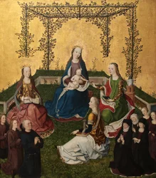 Madonna med barn i rosen lysthus, ca 1470