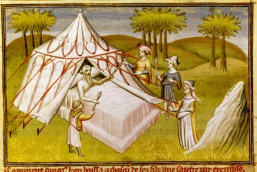 Den mongolske leder Djengis Khan giver omkring 1410 sine sidste råd til sine sønner på sit dødsleje
