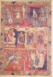 Scener fra Samuels, Sauls og Davids liv, fra Winchester Bible, 1160-80