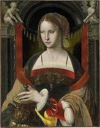 Sainte Marie Madeleine - Maleri af papegøjens mester (Antwerpen, første tredjedel af det 16. århundrede), olie på træ (73,6 x 58,4 cm)