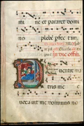 Folio fra et gradvist sent 15. århundrede (blæk, tempera og bladguld på pergament)
