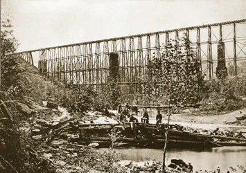 Falling Water Bridge, Nashville og Chattanooga Railroad, 1861-65