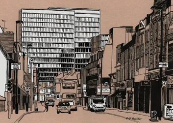 South End - Croydon, 2016 (akrylblæk på plade)