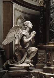 Angel in Adoration Marmorskulptur af Matteo Civitali (1436-1501)