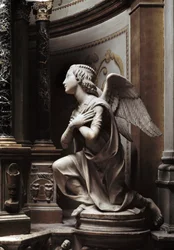 Angel in Adoration Marmorskulptur af Matteo Civitali (1436-1501)