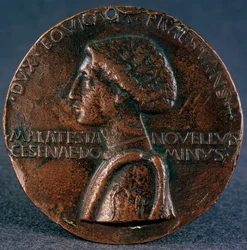 Medail til ære for Sigismondo Pandolfo Malatesta Forside, 1446.
