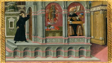 Sankt Augustins vision om de hellige Hieronymus og Johannes Døberen, 1476.