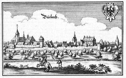 Büelach - uddrag fra Topographia Sueviae (Schwaben)