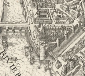 Hôtel de Nevers på Merians plan over Paris fra 1615 - David Rumsey