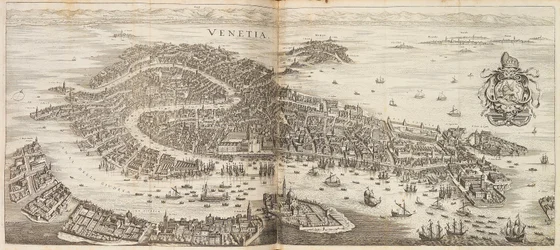 Panorama over Venedig. Fra Newe Archontologia cosmica af Johann Ludwig Gottfried, 1646.