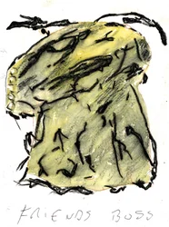 vennens chef, 2021 (aquarel, pastel)