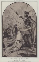 Oddsene mod ham! eller, stole på et strå (farve litho)