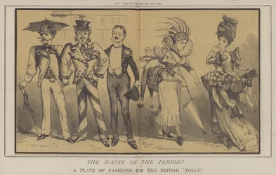Periodens spild! eller, A Plate of Fashions for the British Folly (farve litho)