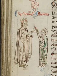 Ægteskab mellem Henrik III og Eleanor af Provence Fra Historia Anglorum, Chronica majora